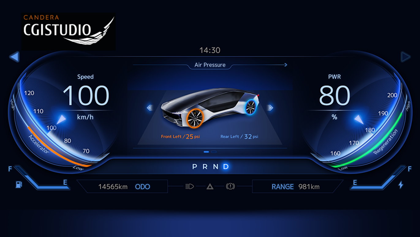 Candera at 15th AUTOMOTIVE WORLD 2023, exhibition of demos using HMI design tool CGI Studio